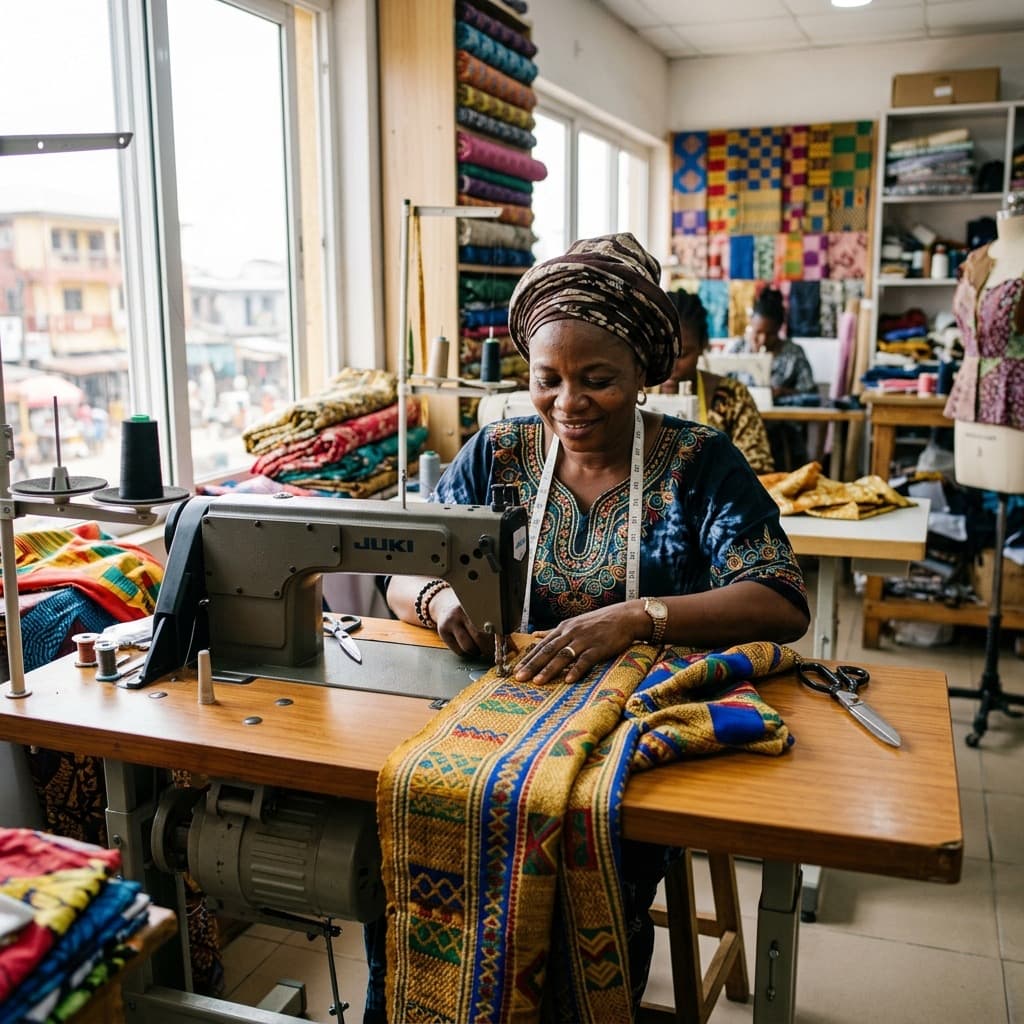 A skilled tailor working on a client's garment